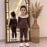 ست بلوز شلوار یقه گلگلی دخترانه پاییزی