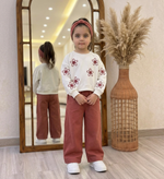 ست بلوز شلوار بگ گلدار کتان گرم بالا